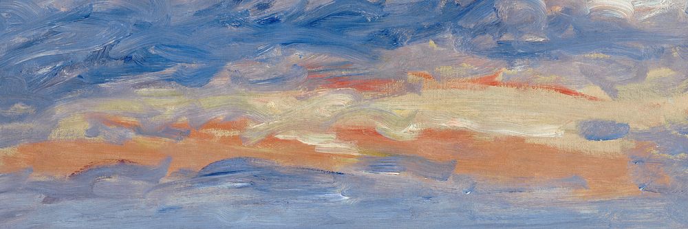 Pierre-Auguste Renoir's Sunset background, famous vintage painting. Remixed by rawpixel.