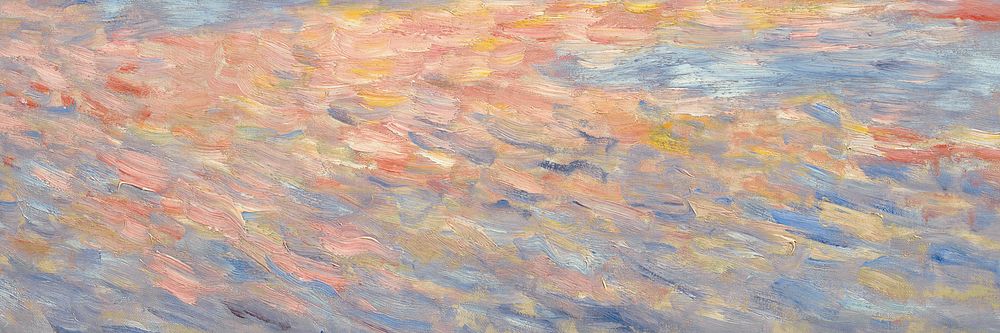 Pierre-Auguste Renoir's Sunset background, famous vintage painting. Remixed by rawpixel.