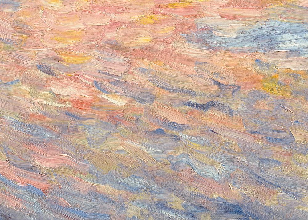 Pierre-Auguste Renoir's Sunset background, famous vintage painting. Remixed by rawpixel.