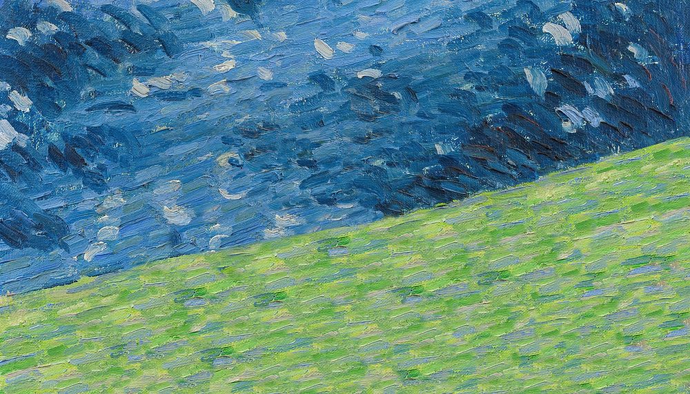 Blue oil painting background, green border by Alexej von Jawlensky. Remixed by rawpixel.