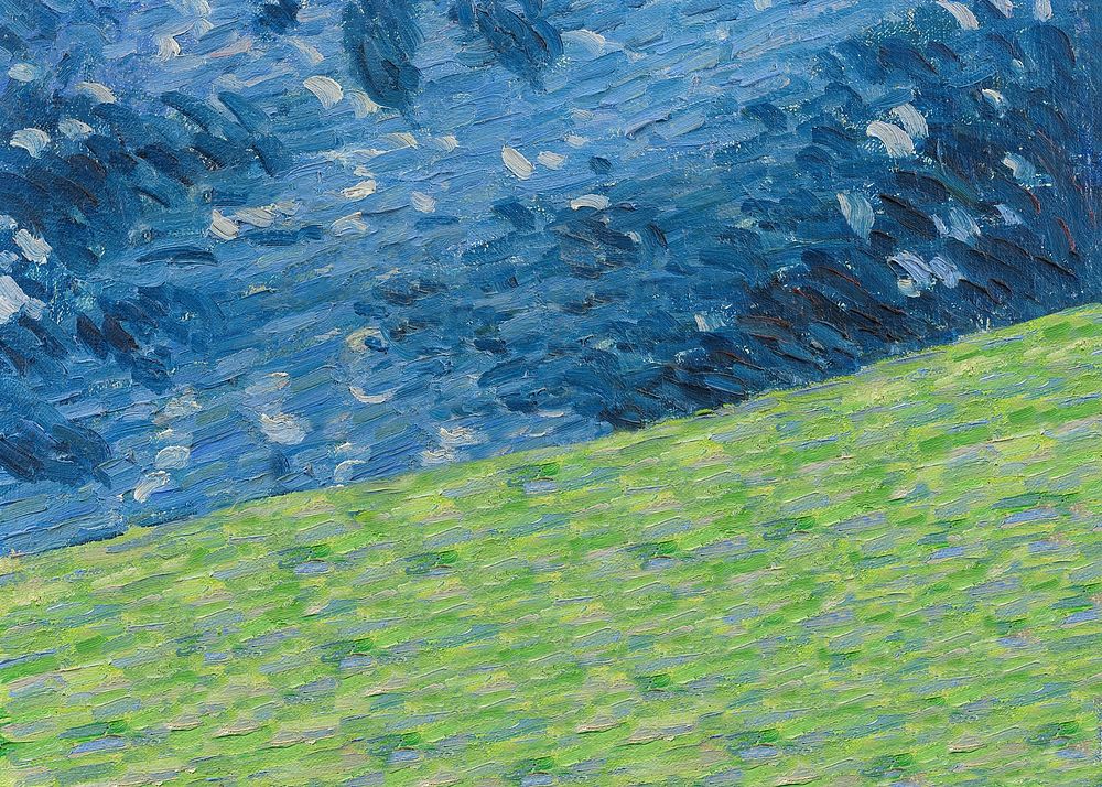 Blue oil painting background, green border by Alexej von Jawlensky. Remixed by rawpixel.
