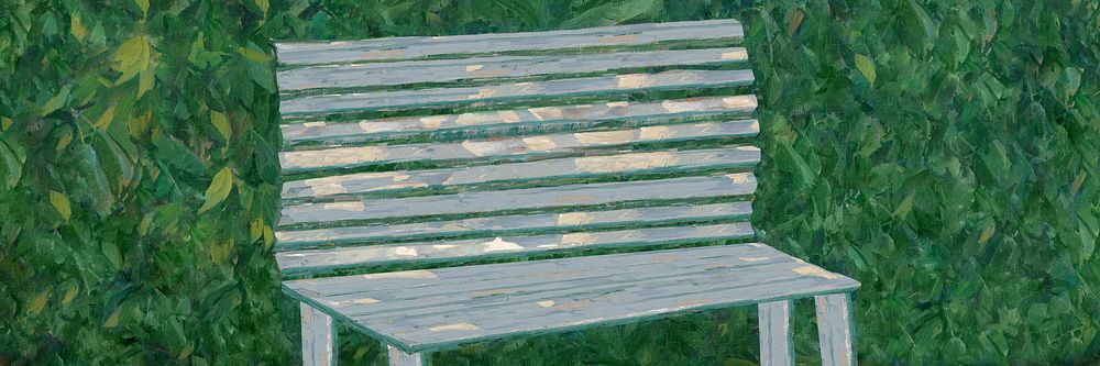 Vintage garden bench background, illustration by Edvard Weie. Remixed by rawpixel.