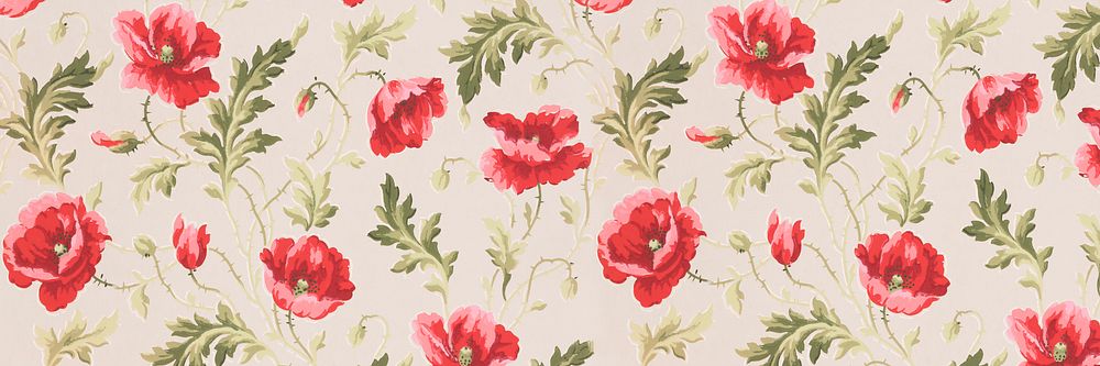 Pink flower patterned background, vintage illustration by William H. Gledhill. Remixed by rawpixel.