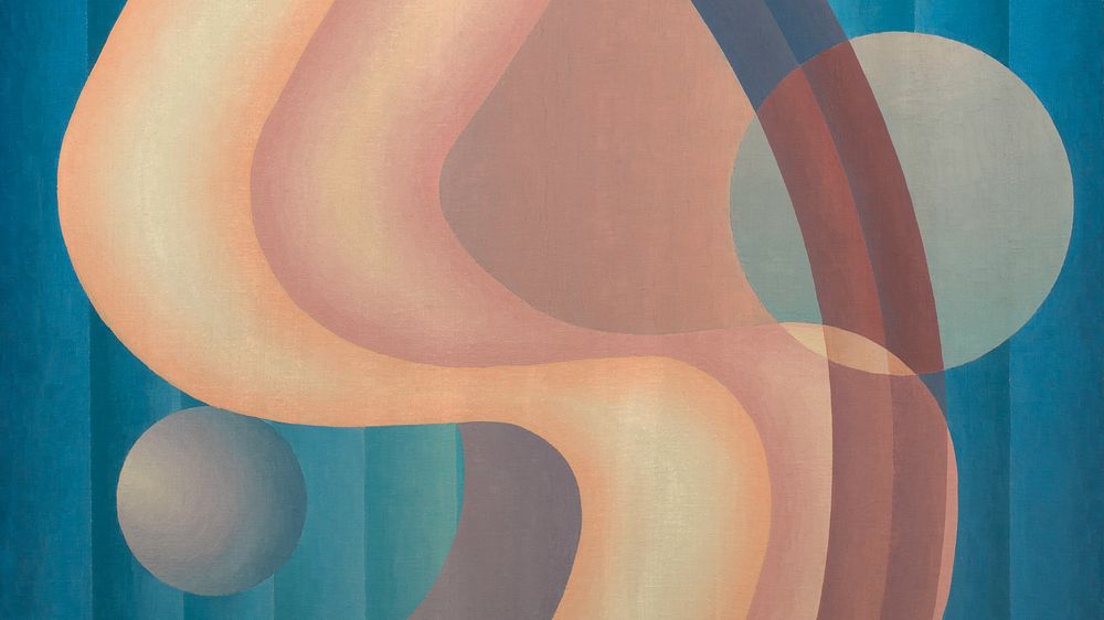 Abstract geometric composition desktop wallpaper, vintage illustration by Stuart Walker. Remixed by rawpixel.