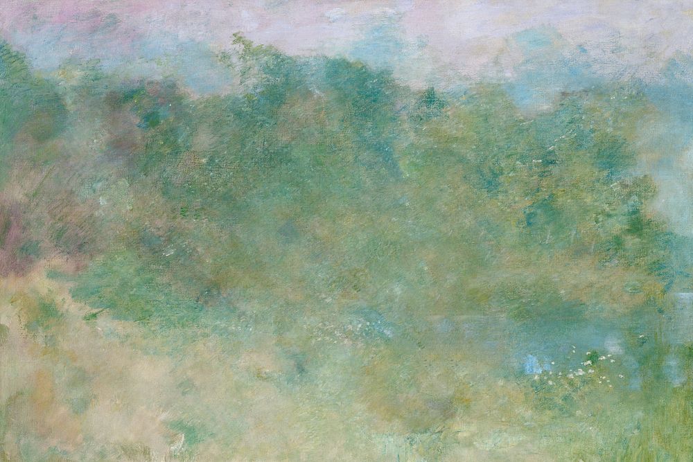 Nature oil painting background, vintage illustration by Thomas Wilmer Dewing. Remixed by rawpixel.