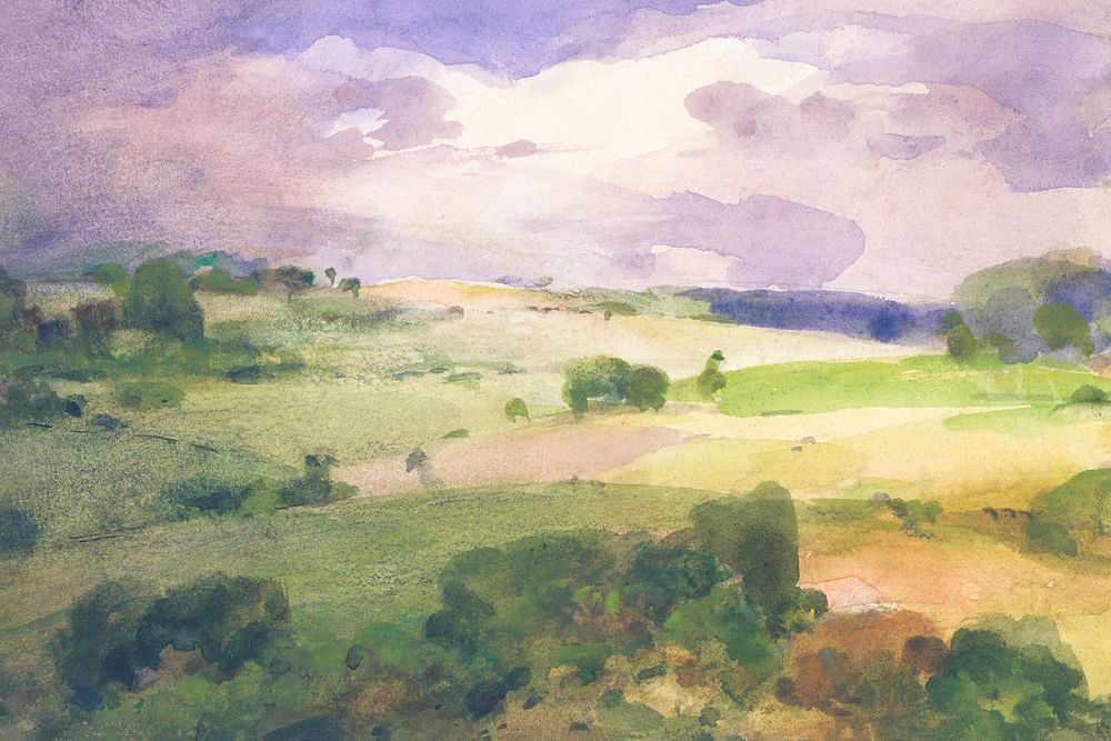 The Maryland Fields background, vintage painting by William Henry Holmes. Remixed by rawpixel.