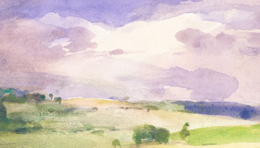 The Maryland Fields background, vintage painting by William Henry Holmes. Remixed by rawpixel.