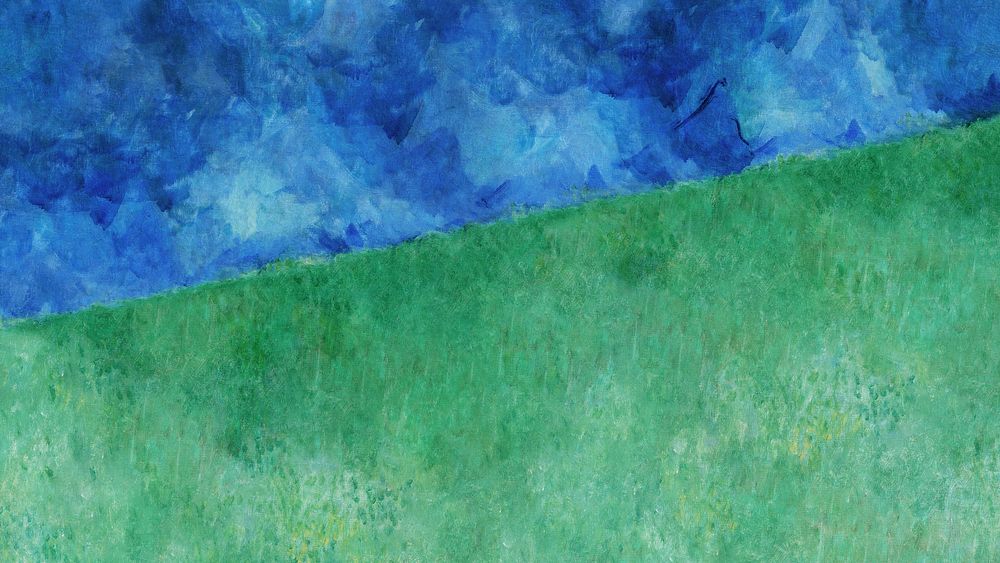 Blue & green desktop wallpaper, vintage oil paint texture by Cypri&aacute;n Majern&iacute;k. Remixed by rawpixel.