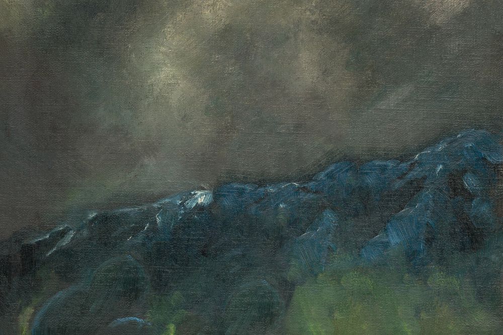 Dark rock landscape background, vintage illustration by Zolo Palugyay. Remixed by rawpixel.