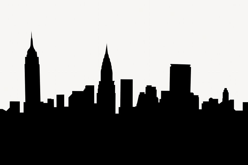 Cityscape building silhouette border. Remixed by rawpixel.