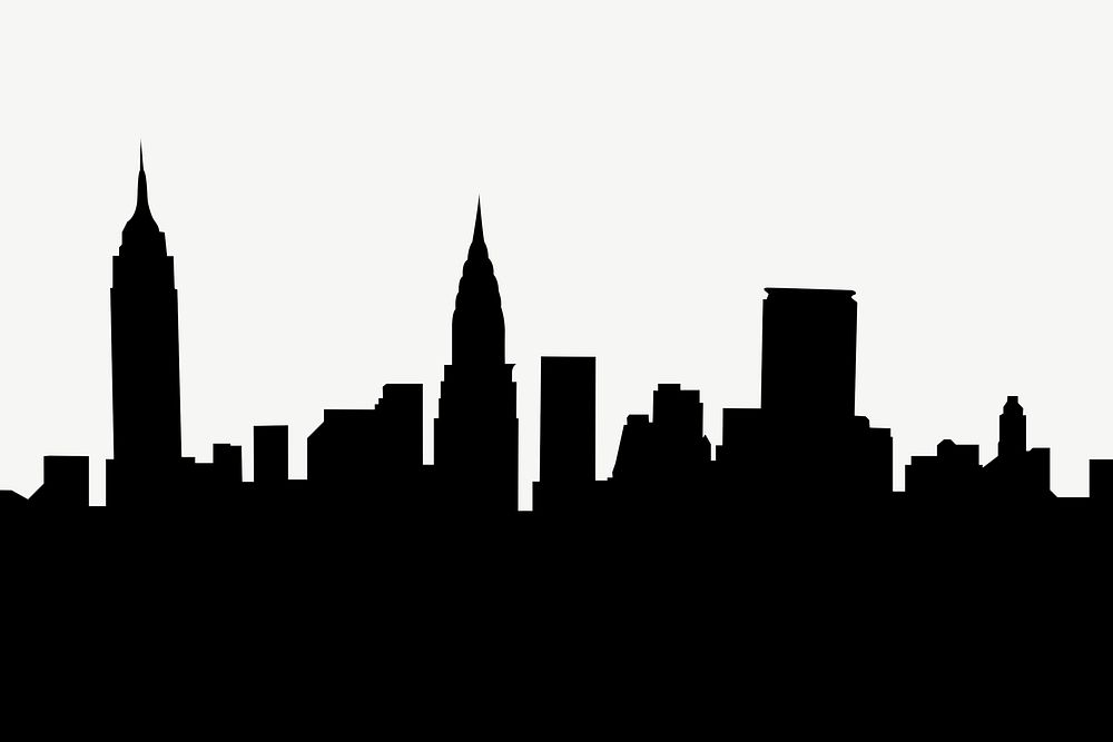 Cityscape building silhouette border psd. Remixed by rawpixel.