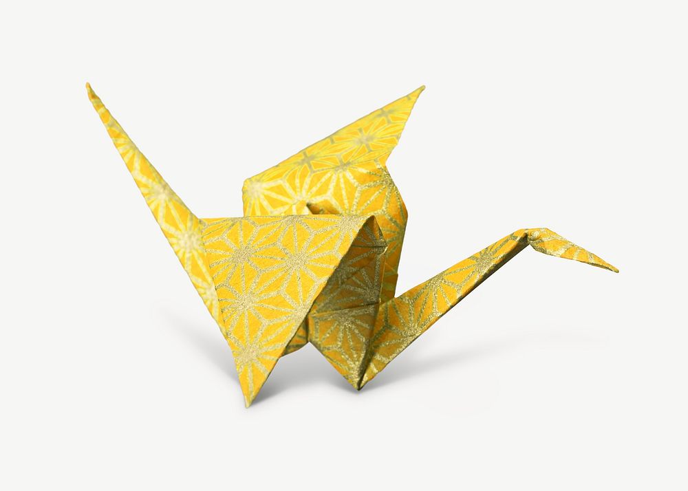 Yellow origami crane psd. Remixed by rawpixel.
