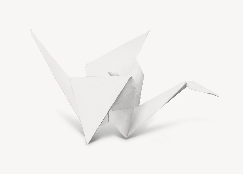 White origami crane. Remixed by rawpixel.