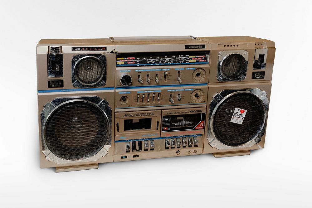 Boombox used by Public Enemy. Original public domain image from The Smithsonian Institution. Digitally enhanced by rawpixel.