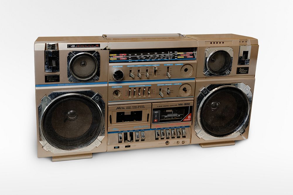 Boombox used by Public Enemy. Original public domain image from The Smithsonian Institution. Digitally enhanced by rawpixel.