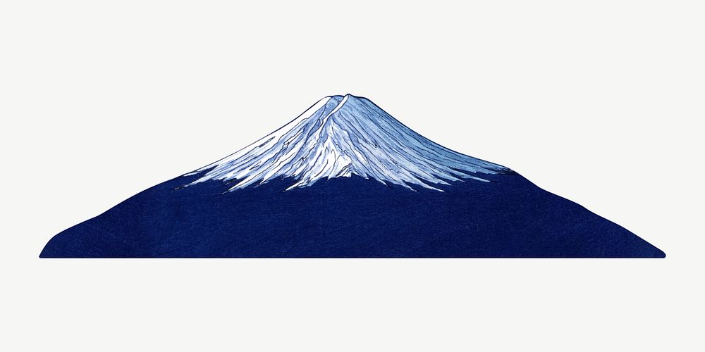 Mount Fuji, vintage Japanese nature illustration psd by Lilian May Miller. Remixed by rawpixel.