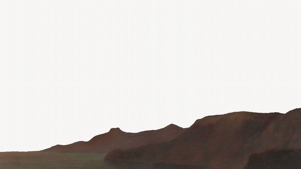 Rock mountain landscape border, vintage illustration by Alexander Cozens. Remixed by rawpixel.