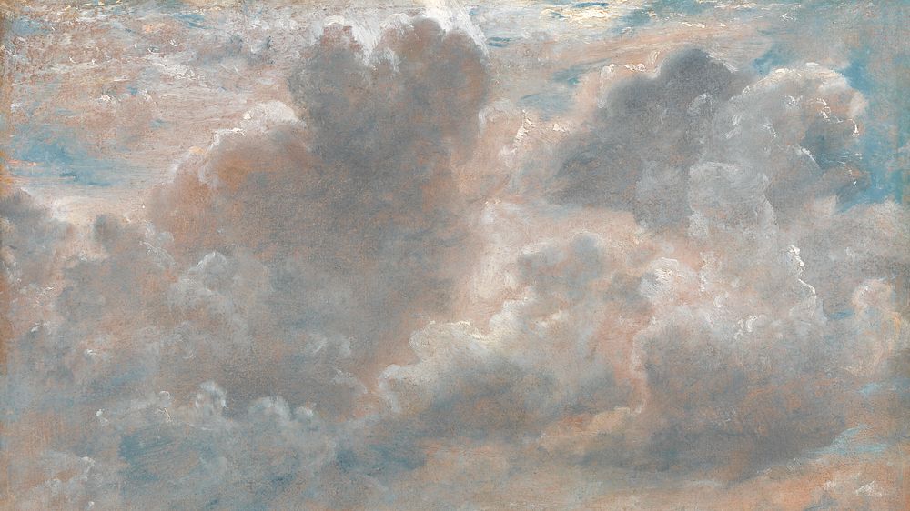 Vintage cloud sky desktop wallpaper. Remixed by rawpixel.