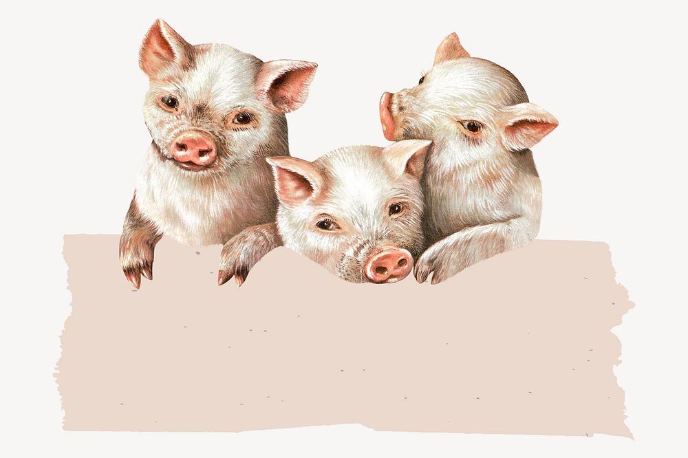 Three little pigs background, blank sign. Remixed by rawpixel.