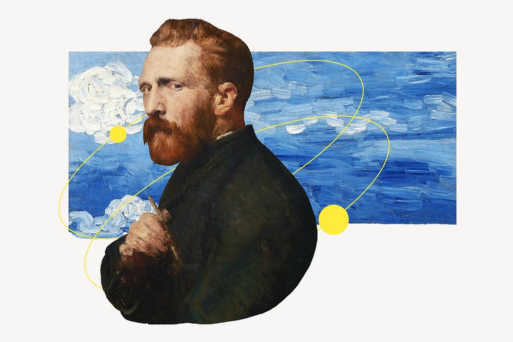 Vincent Van Gogh, off-white background. Remixed by rawpixel.