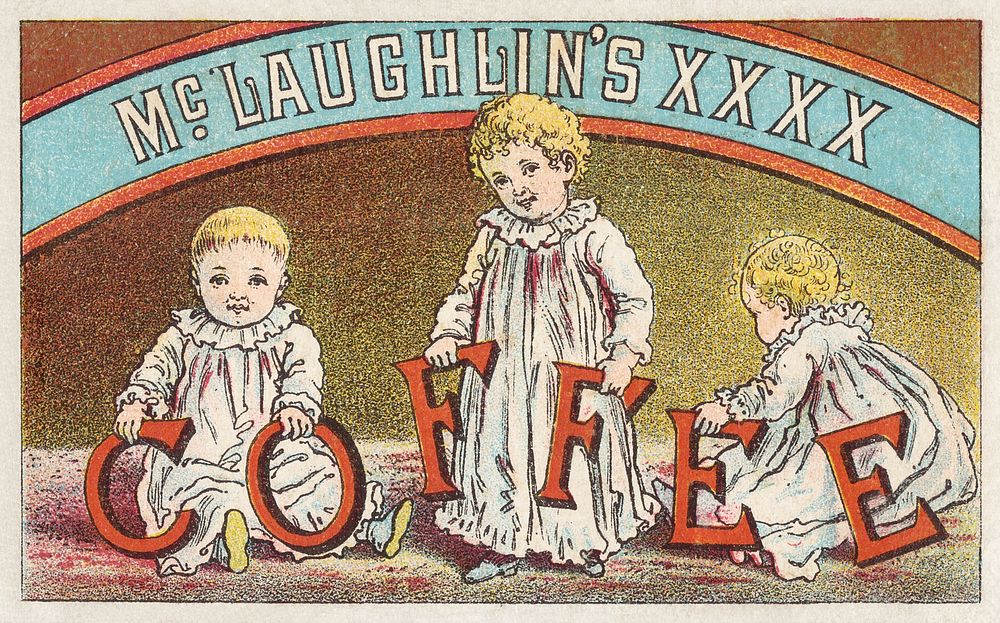 McLaughlin's XXXX Coffee (1870–1900), vintage postcard by Shober & Carqueville Lith. Co. Original public domain image from…