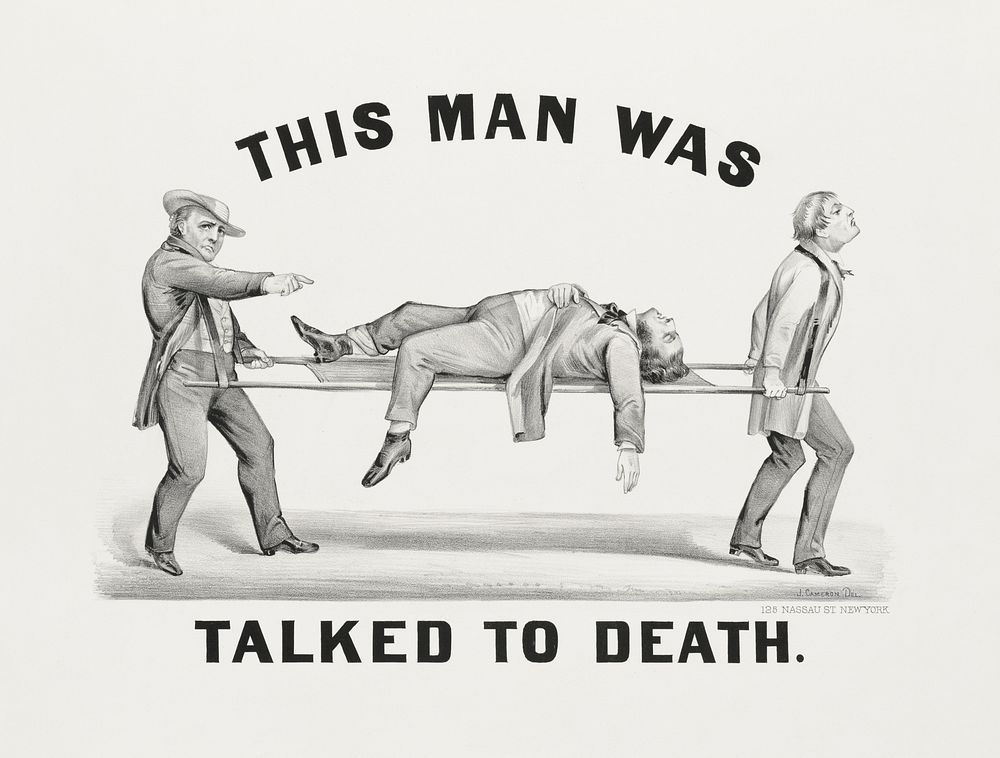 This man was talked to death (1873), vintage illustration. Original public domain image from the Library of Congress.…