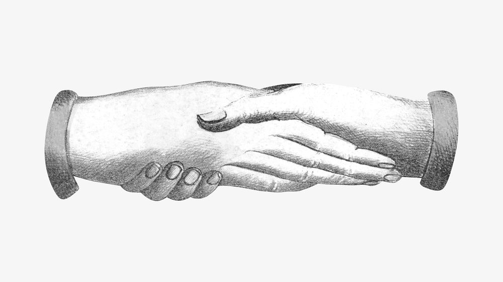 Vintage handshake, hand gesture illustration. Remixed by rawpixel.