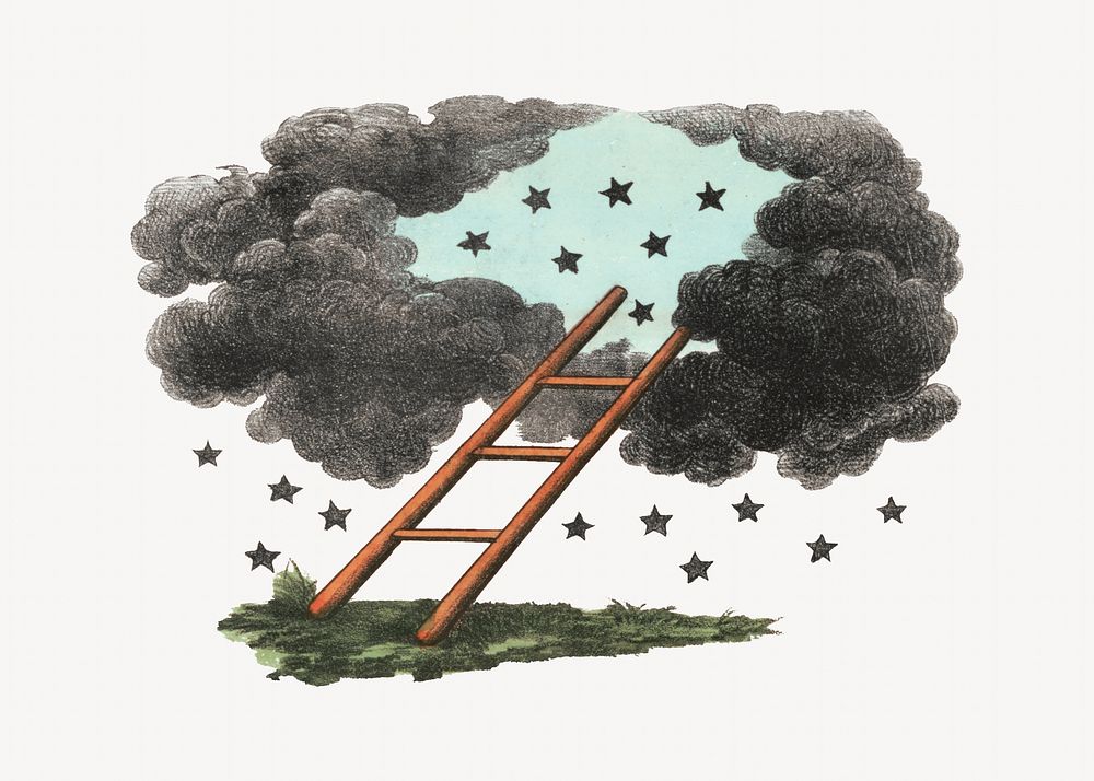 Ladder to heaven illustration. Remixed by rawpixel.