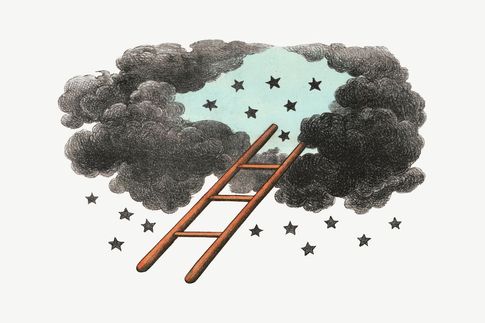 Ladder to heaven illustration psd. Remixed by rawpixel.