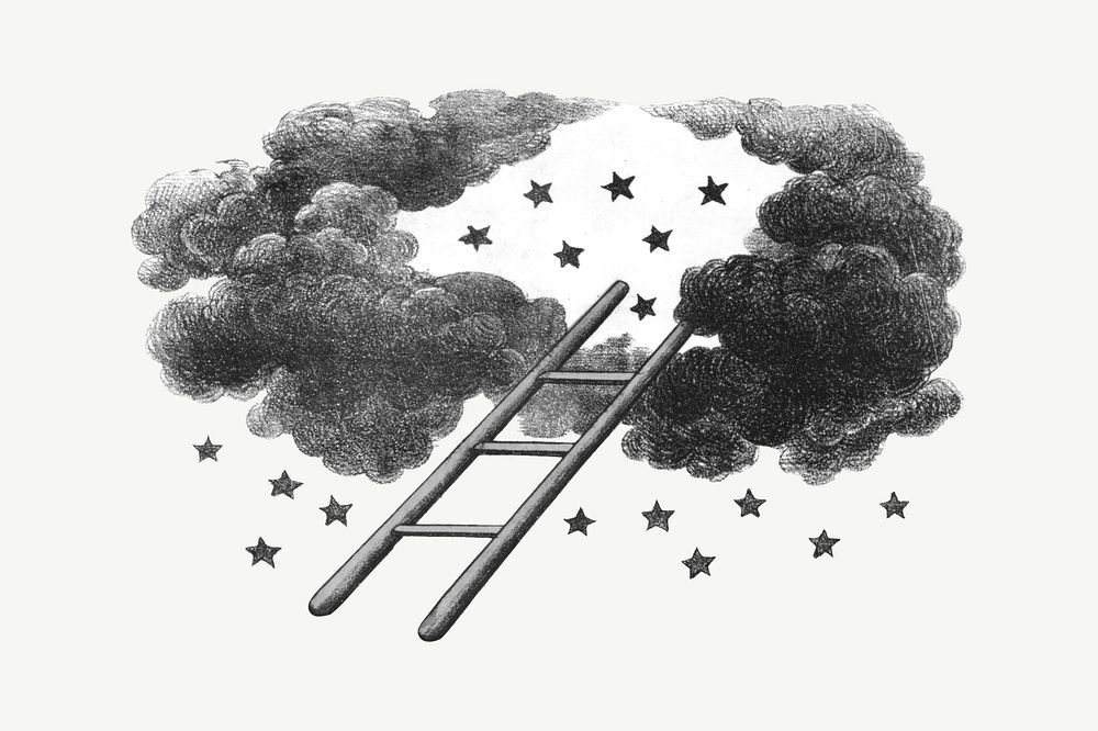 Ladder to heaven illustration psd. Remixed by rawpixel.