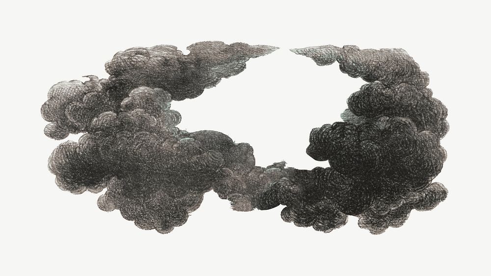 Cloud, vintage illustration psd. Remixed by rawpixel.