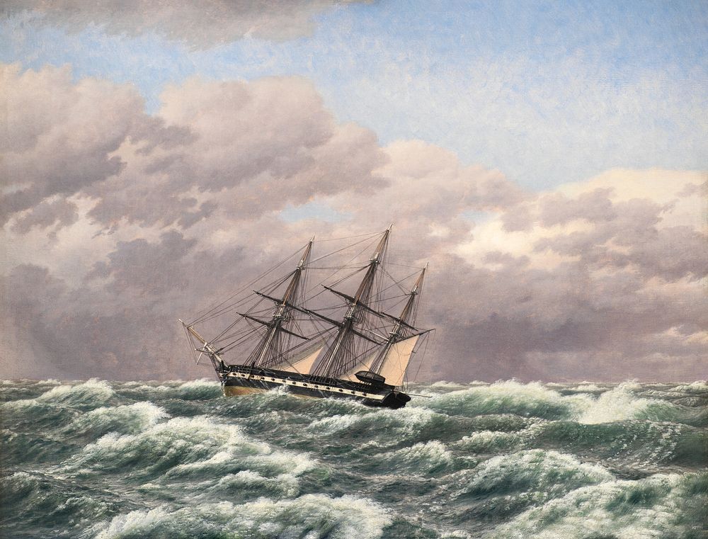 The Corvette "Galathea" in a Storm in the North Sea (1839) by C.W. Eckersberg. Original public domain image from State…