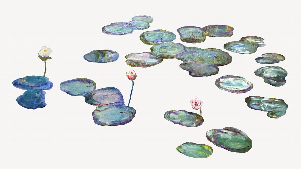 Claude Monet's Water Lilies, famous vintage botanical painting. Remixed by rawpixel.