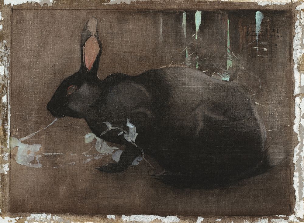 A Black Rabbit (1861&ndash;1913) by Joseph Crawhall. Original public domain image from Yale Center for British Art.…