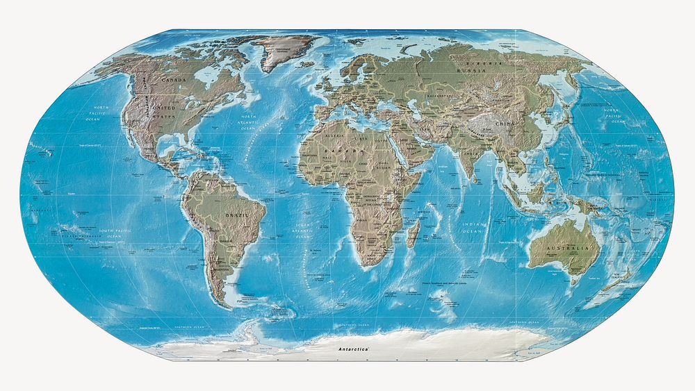 Flat world map. Remixed by rawpixel. 