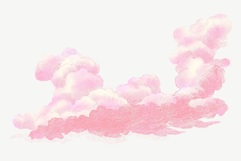 Vintage pink cloud psd. Remixed by rawpixel. 
