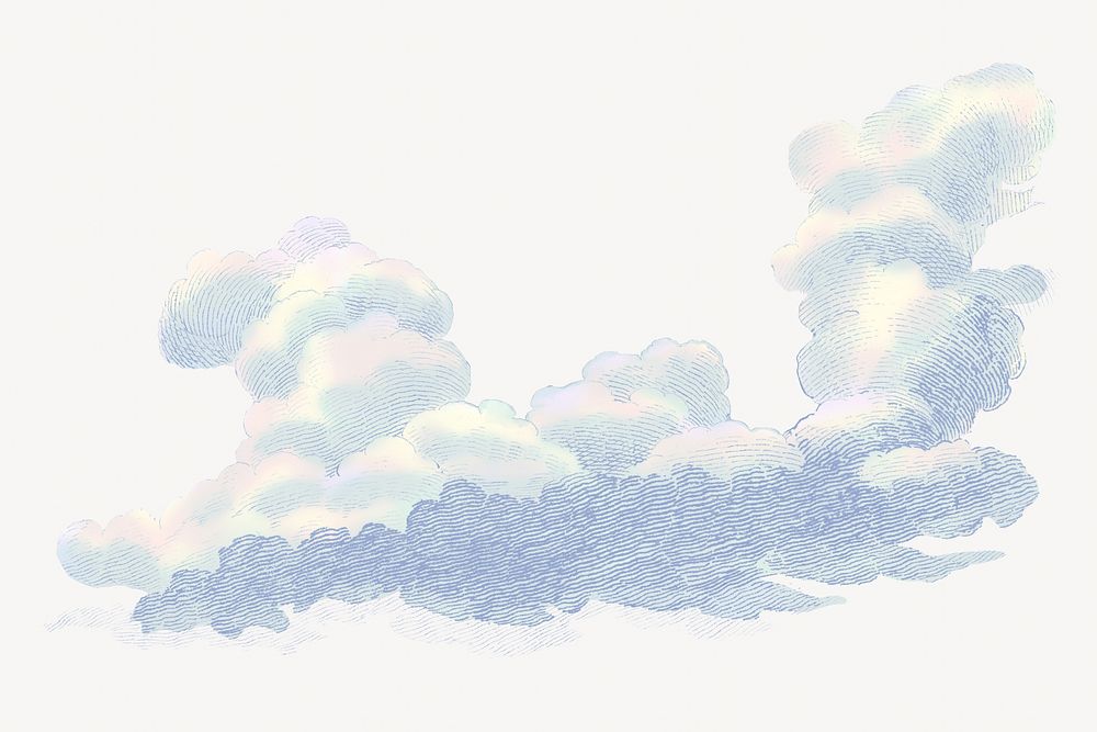 Vintage cloud illustration. Remixed by rawpixel. 