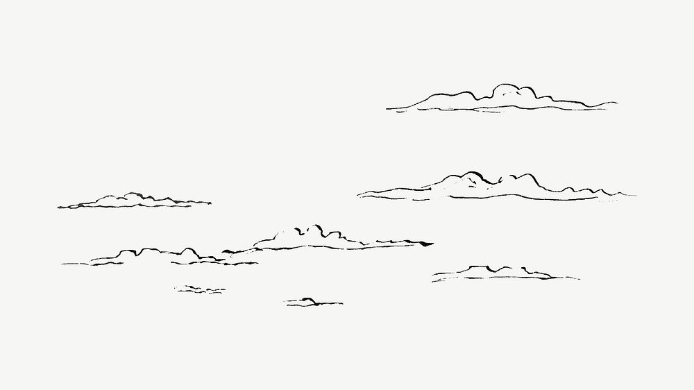 Modern doodle clouds psd. Remixed by rawpixel. 