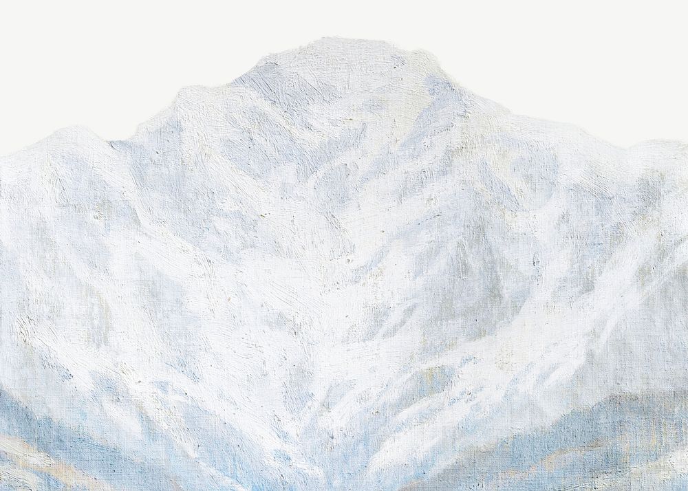 Vintage snowy mountain illustration psd. Remixed by rawpixel. 