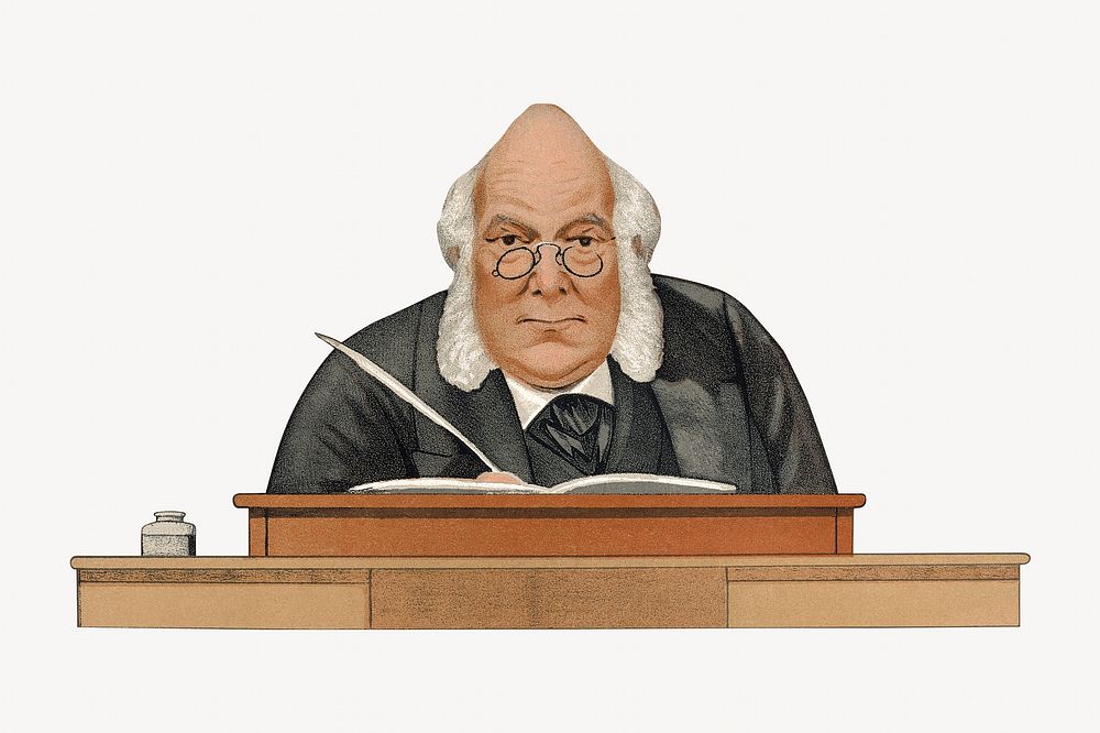 Vintage senior man, chief magistrate illustration. Remixed by rawpixel. 