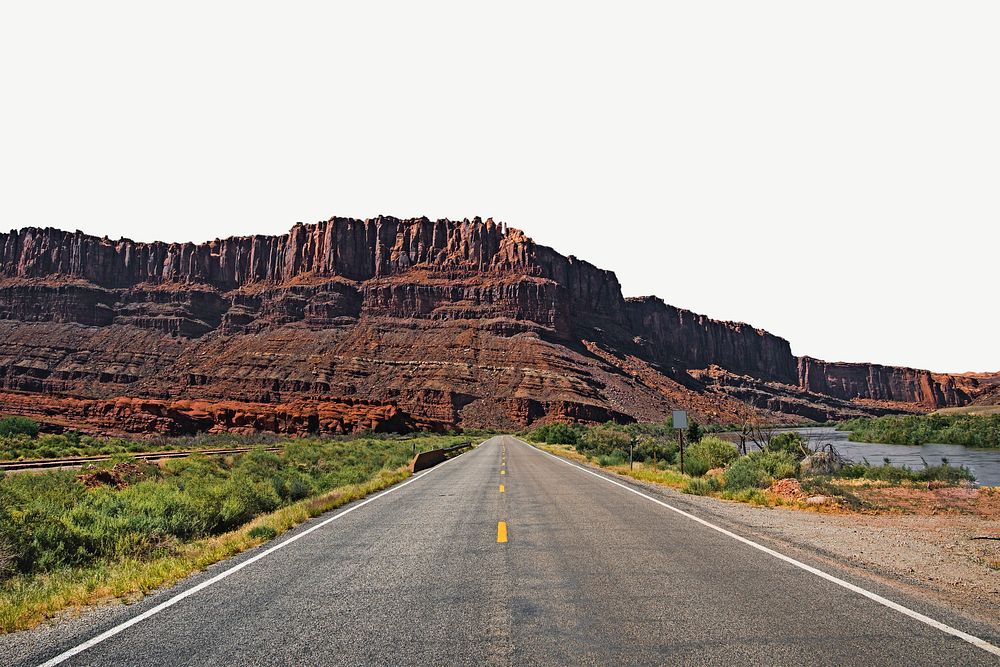 Highway in Utah, USA travel border psd