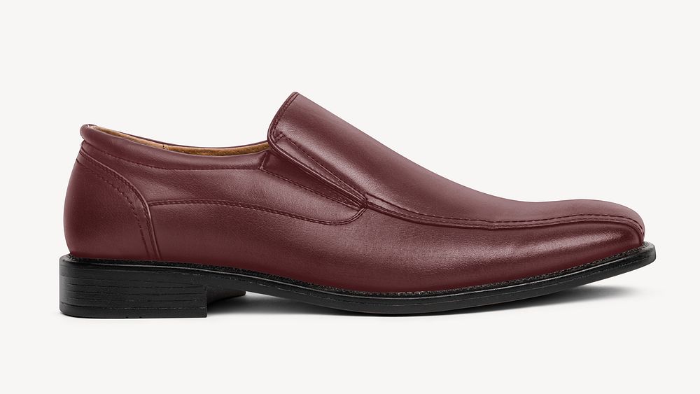 Men's brown leather slip-on shoes
