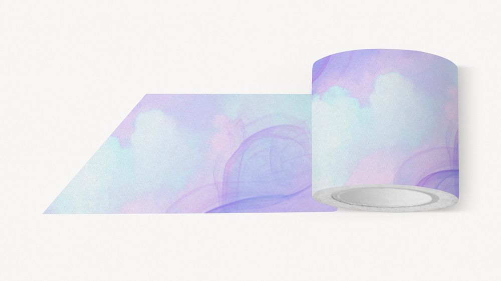 Purple watercolor washi tape roll