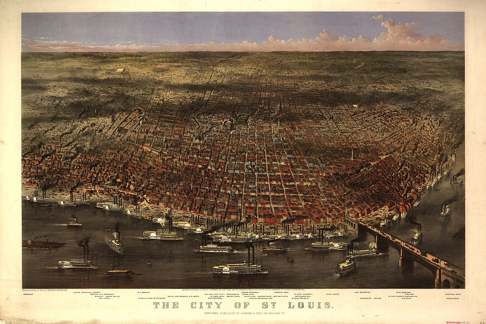 The city of St. Louis  sketched & drawn on stone by Parsons & Atwater (1874) by Currier & Ives