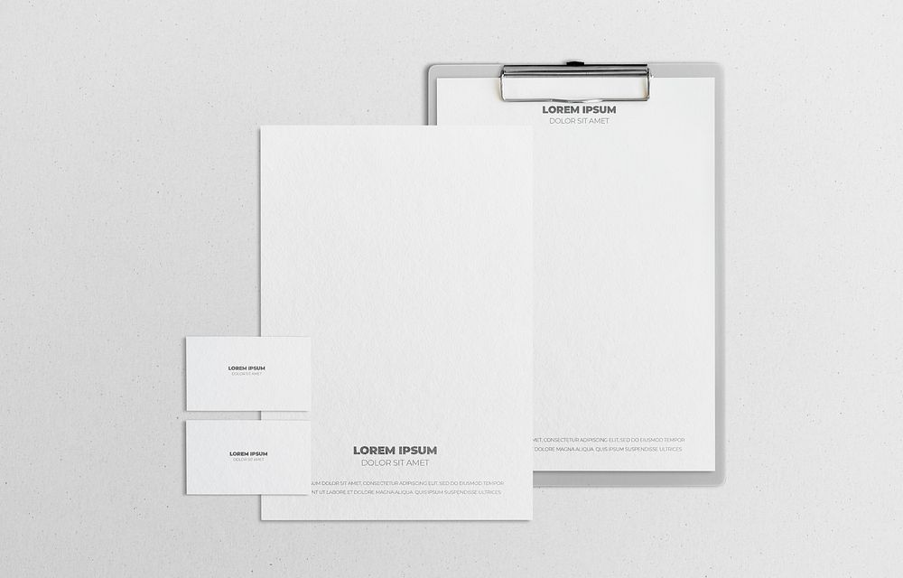 Paper stationery mockup psd with name card