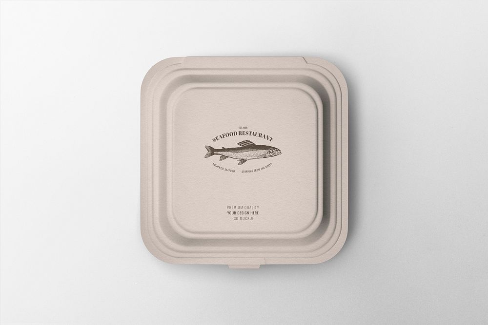 Takeout container mockup, food packaging for small business psd