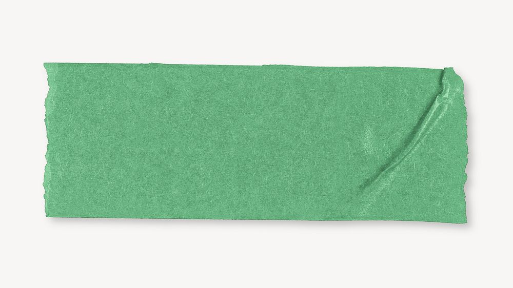 Green wrinkled tape mockup, stationery design psd