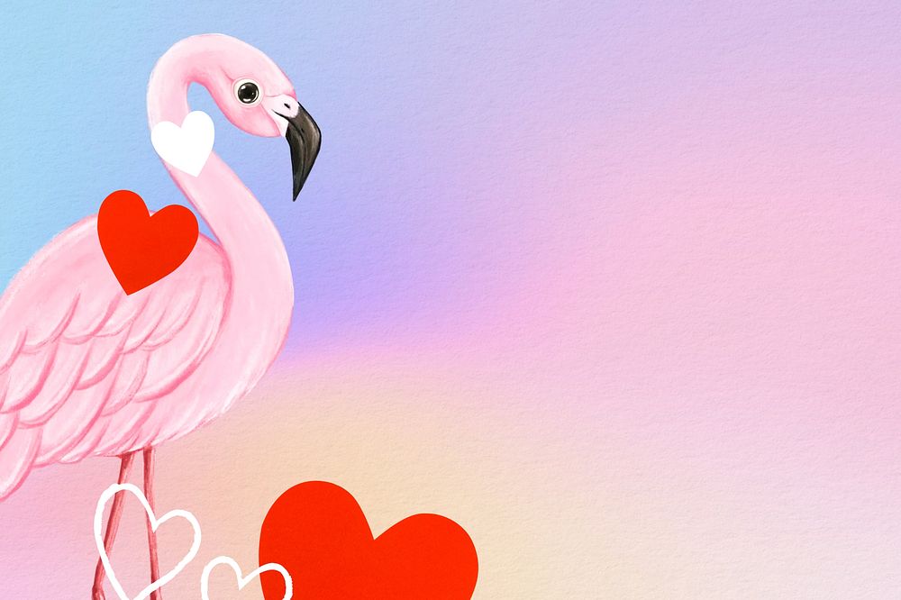 Flamingo background, gradient colorful design