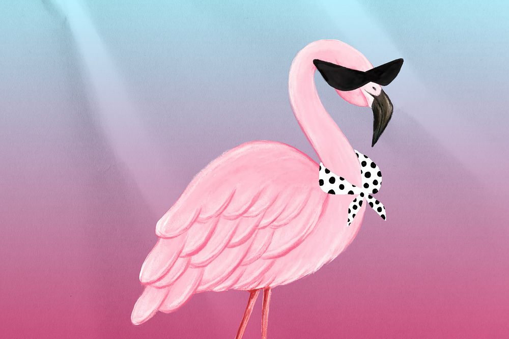Cool flamingo background, gradient colorful design