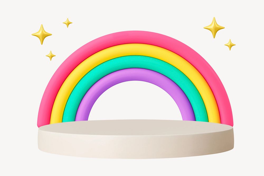 3D rainbow product backdrop illustration